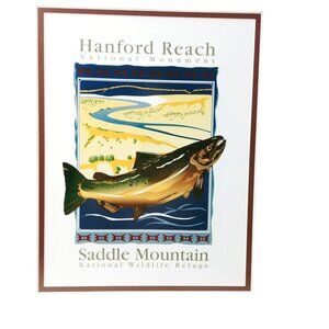 Hanford Reach Monument Saddle Mountain Wildlife Refuge Fishing Art Print Framed